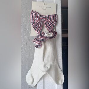 Max Studio Kids Checkered Bow Socks Set